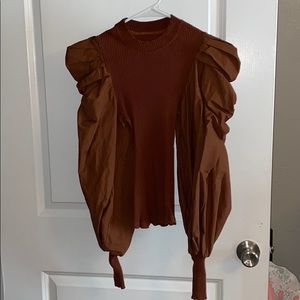 Ruffle Shoulder Blouse